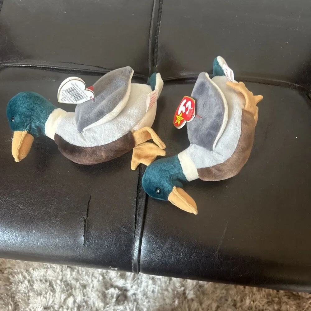 Ty ( Jake ) 1998 Beanie Baby Mallard Duck Gray And Brown With Green Head #A